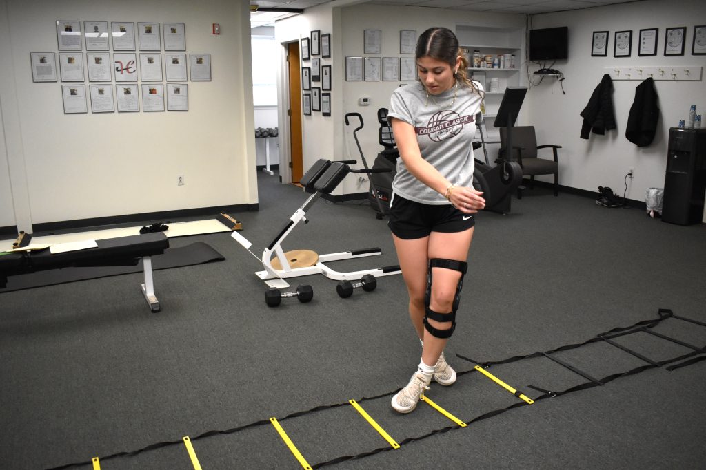 client improves agility with a floor ladder